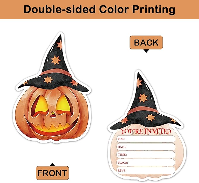 REWIDPARTY 15 Sets Halloween Invitations - Image 2