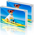 CATIFLIN 5x7 Magnetic Acrylic Frames 2 Pack, Double Sided Clear Frameless by CATIFLIN