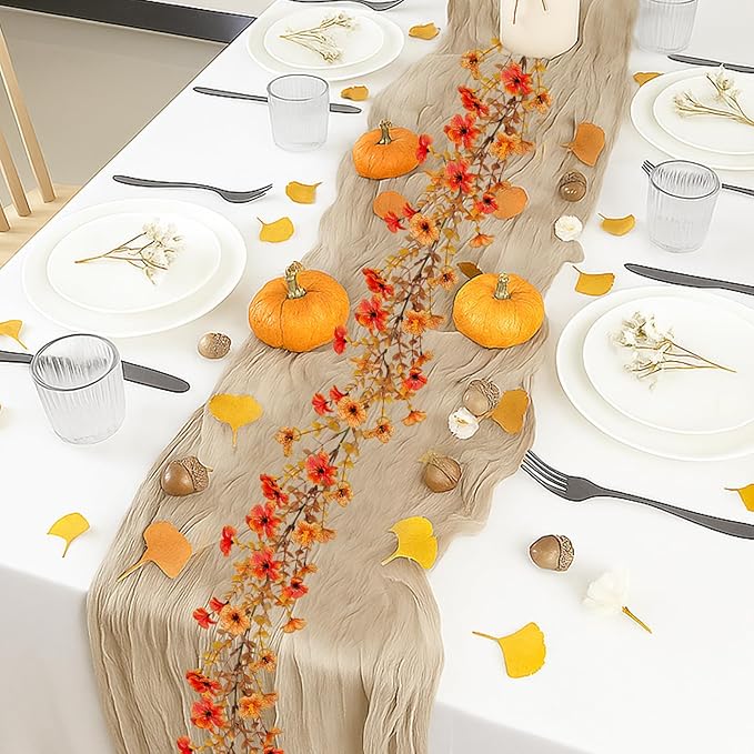 2 Pack Artificial Fall Flowers Garland, 6 FT Fall Decorations UV Resistant Fake - Image 5