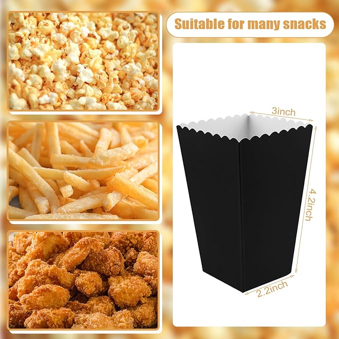50 Pcs Popcorn Boxes Mini Paper Popcorn Box Cardboard Popcorn Container - Image 2
