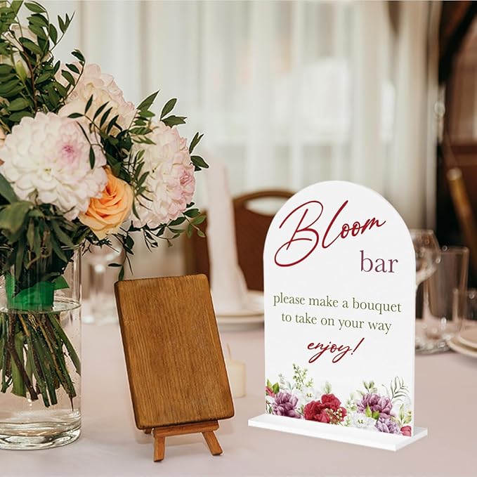 Bloom Flower Bar Sign for Wedding Bridal Shower Bouquet Bar Decor Sign Stuff - Image 5
