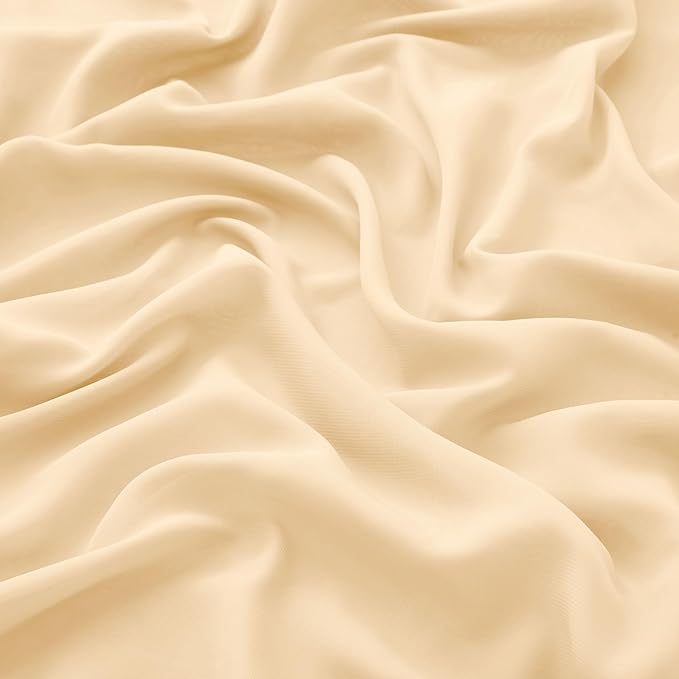 VACVELT Wedding Arch Draping Fabric Champagne Chiffon, 2 Panels Sheer Drapes 30 - Image 5