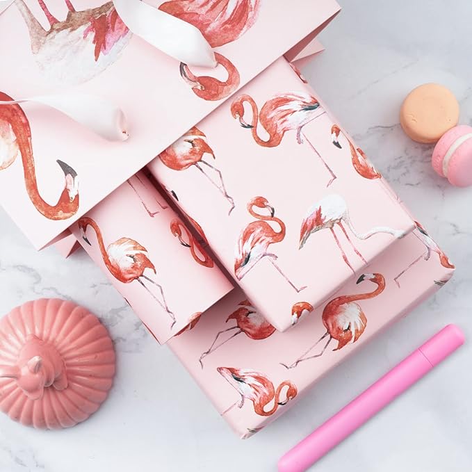 WRAPAHOLIC Reversible Flamingo Wrapping Paper - Image 6