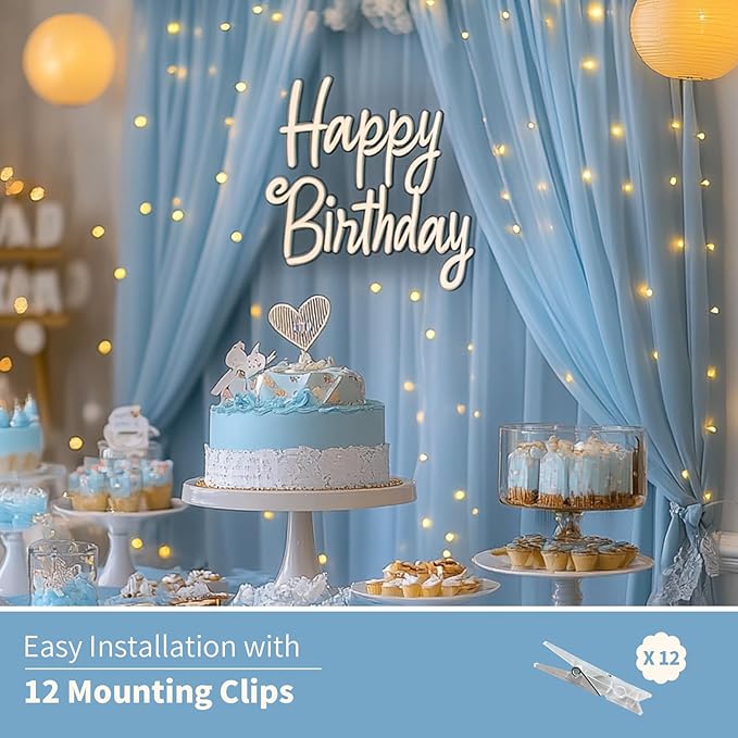 Baby Blue Tulle Backdrop Curtain - Image 7