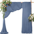 SiinvdaBZX 2 Panels Wedding Arch Draping Fabric 30" x 20Ft Dusty Blue Sheer by SiinvdaBZX