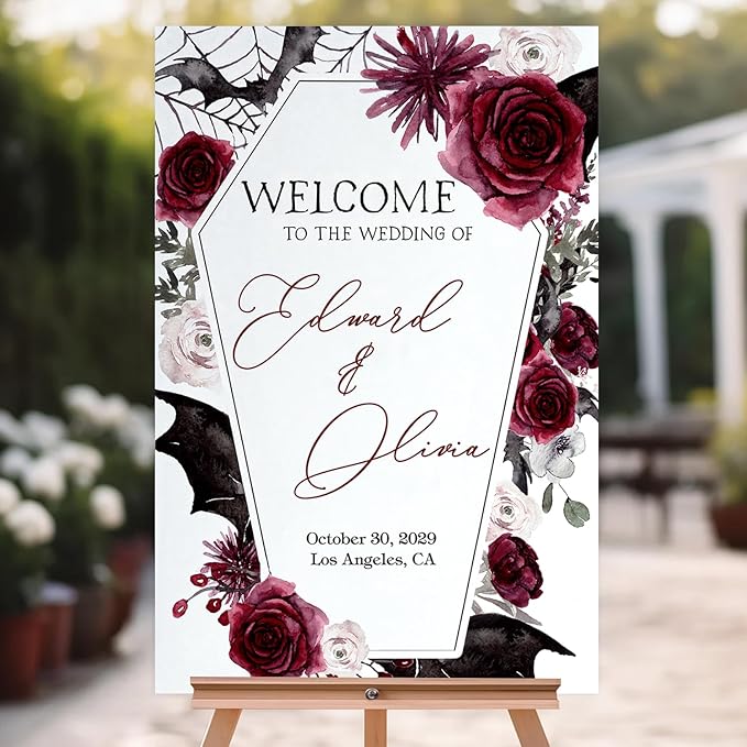 Halloween Wedding Welcome Sign, Wedding Sign, Halloween Wedding Sign, Wedding - Image 5