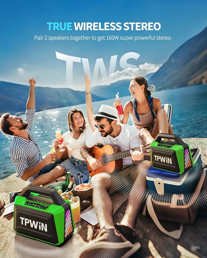 Bluetooth Speaker - 80W Loud Rugged Outdoor Speakers - Image 6