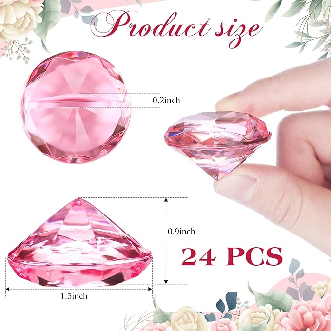 Boao 24 Pack Diamond Place Card Holders Acrylic Table Number Holder Card Stands - Image 2