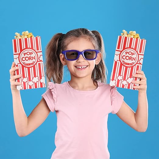 500 Pcs Paper Popcorn Bags Bulk 2 oz Large Flat Bottom Boxes Red and White - Image 4