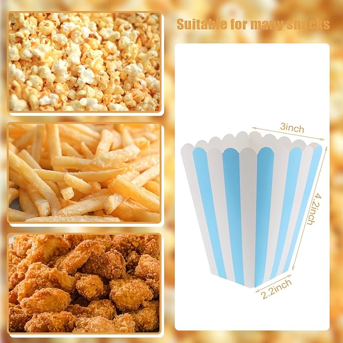 50 Pcs Popcorn Boxes Mini Paper Popcorn Box Cardboard Popcorn Container - Image 2