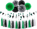 Black Green Silver Football Party-Decorations by LastingSurprise
