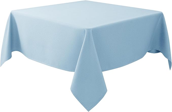 Biscaynebay Fabric Square Tablecloths 70x70 Inches, Light Blue Water Resistant by Biscaynebay