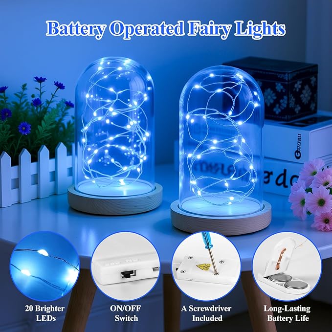 Lakumu 6 Pack Fairy Lights Battery Operated -7FT 20LED String Lights Silver - Image 5