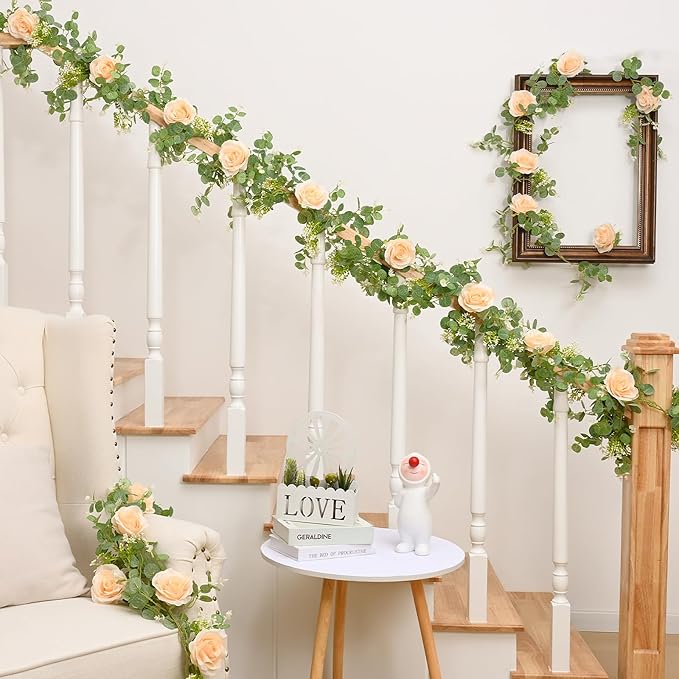 Dolicer 2Pcs 13Ft Artificial Eucalyptus Garlands - Image 5