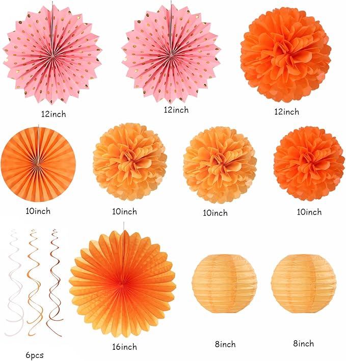 Fall-Boho Pink-Orange Thanksgiving Party-Decorations - Image 2