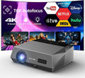 Smart LED 4K Projector Daylight HDR WiFi 6 Bluetooth Google TV, 2300ANSI by Pxodyda