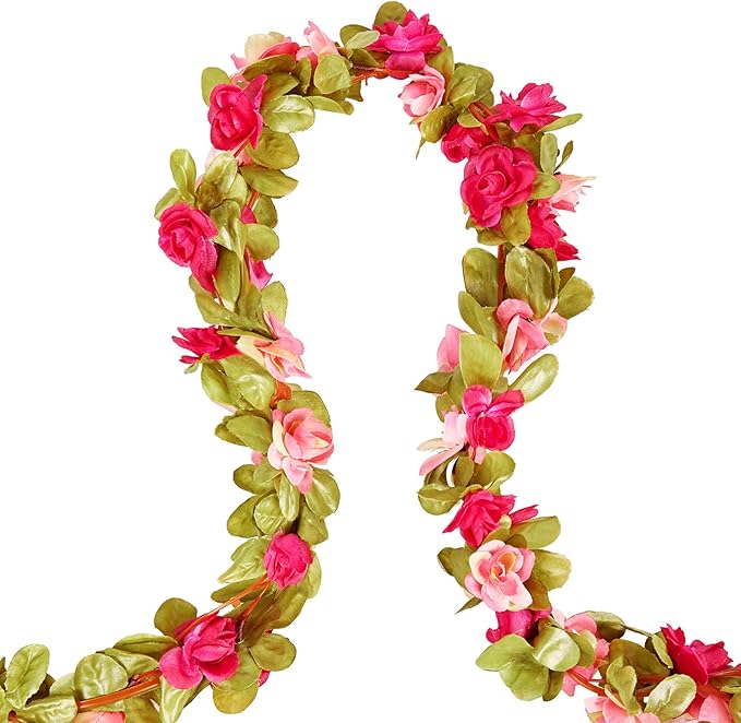 8 Pcs x 8.2 ft Flower Garland Artificial Rose Vine Flowers - Image 3