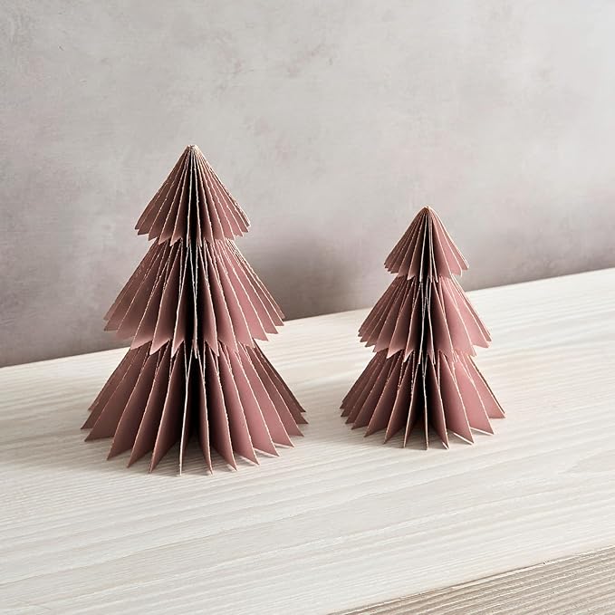LampLust Pink Tree, 2 Pack Honeycomb Decorations, 6 & 8 Inch Paper Trees - Image 5