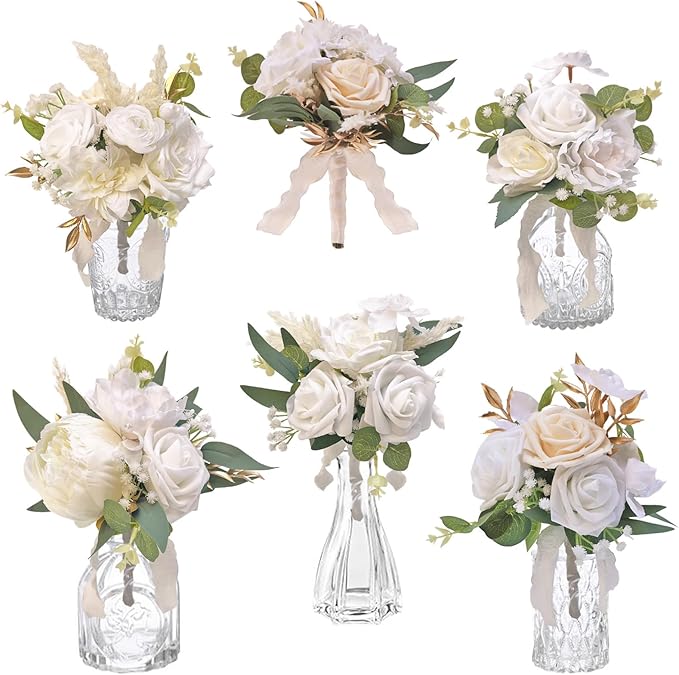 CherishedMoments Set of 6 Assorted Flower Centerpieces Mini Floral Wedding by CherishedMoments