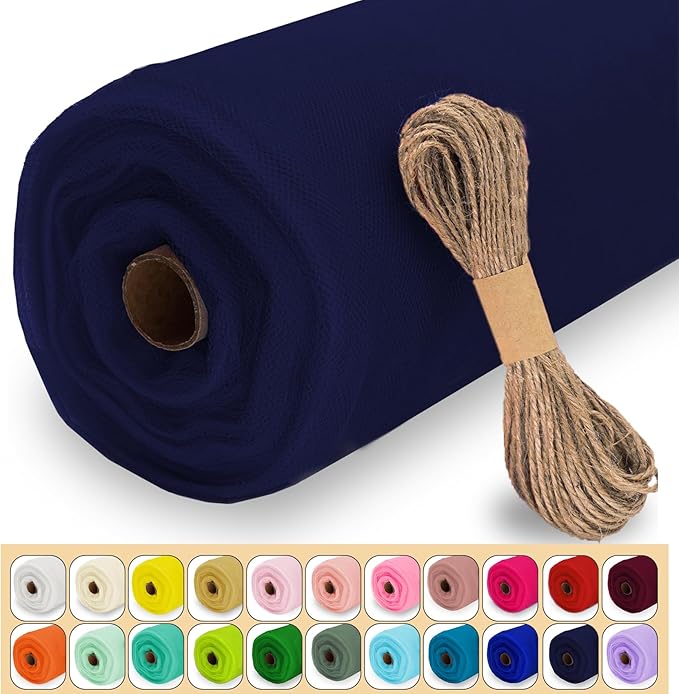 Navy Blue Tulle Fabric Roll by Luceinvita