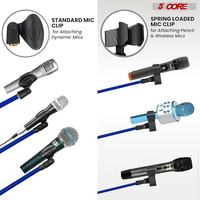 5 Core Tripod Mic Stand Floor Adjustable 18 to 72 Inches Sturdy Boom Arm Holder - Image 4