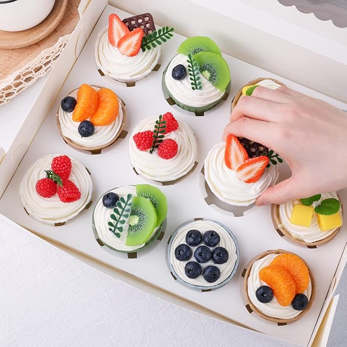 VGOODALL 6PCS White Cupcake Containers - Image 4