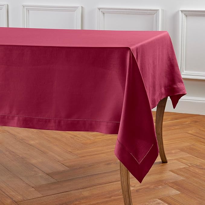 Solino Home Beet Linen Tablecloth 60 x 90 Inch - Image 3