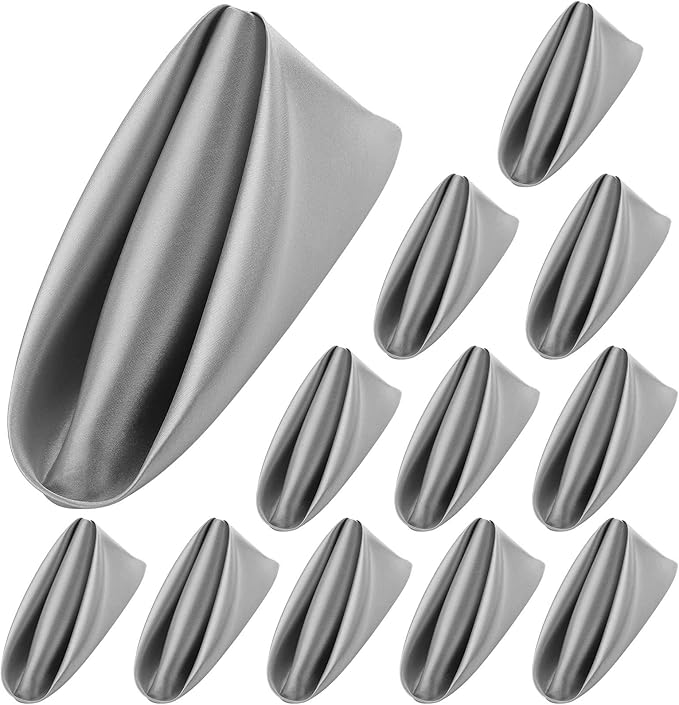 ANECO 12 Pieces Satin Napkins Soft Dinner Napkins Square Table Napkins 17 x 17 by Aneco