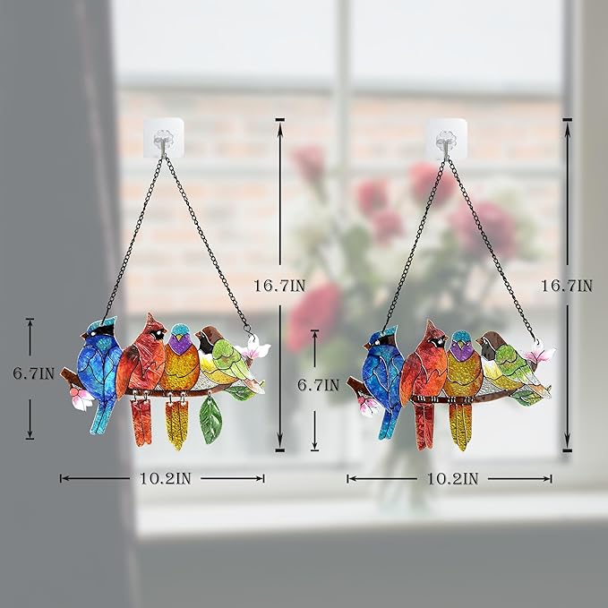2 Pack Stained Glass Window Hanging - Image 6