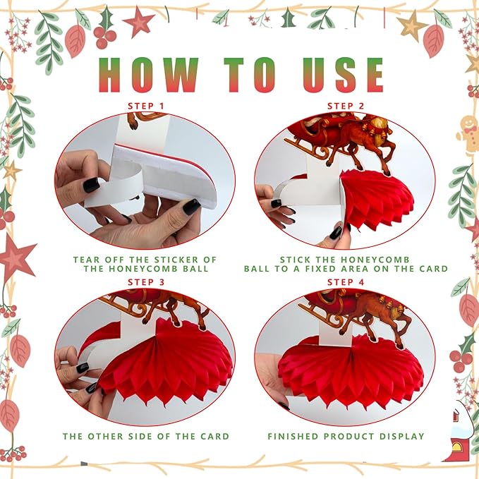 12Pcs Christmas Honeycomb Centerpieces Christmas Table Toppers Decorations - Image 5