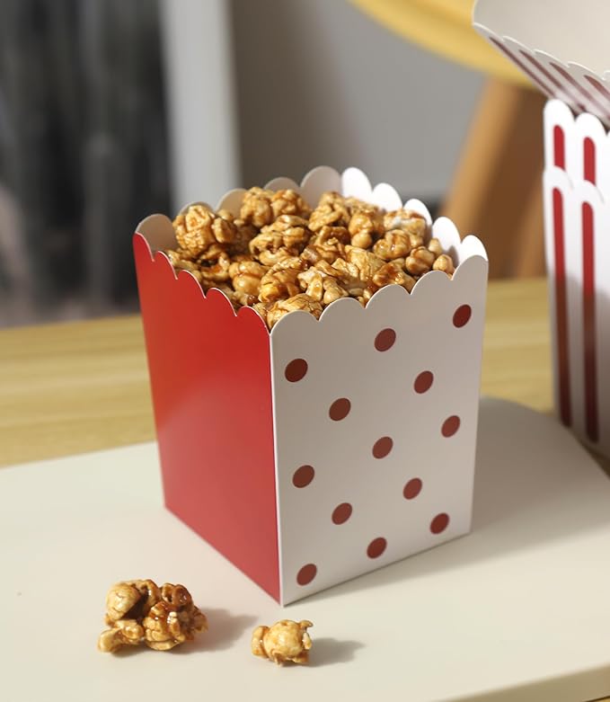 Winoo Design 100 PK Mini Popcorn Boxes Bulk Paper Popcorn Bowl Containers - Image 4