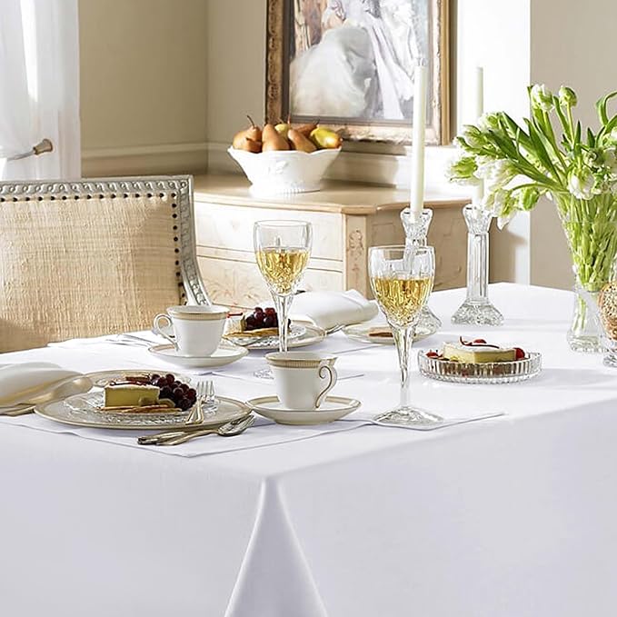 Fitable White Table Clothes for Rectangle Tables, 6 Pack - Image 6