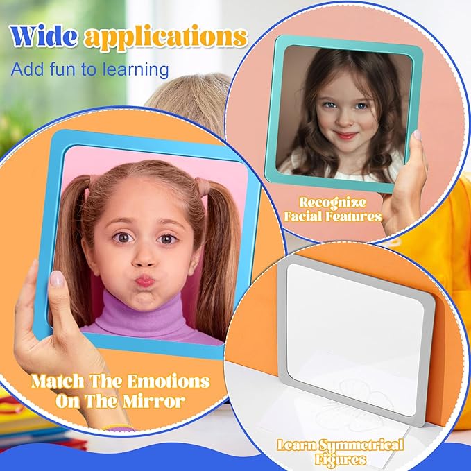 Dandat 10 Pcs Small Mirrors for Kids 6 x 6 Inch Square Shatter Proof Reflector - Image 4