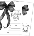 SIXEIGHT Black Bow Birthday Invitations, 20 Party Invitations by SIXEIGHT