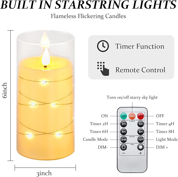 Aignis Flickering Flameless Candles Battery Operated Candles LED Candles - Image 6