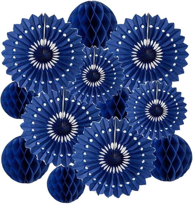 12pcs 6’’ 8’’ Honeycomb Balls Tissue Paper Fans Party Honeycomb Ball Fans Wall by Yangeey