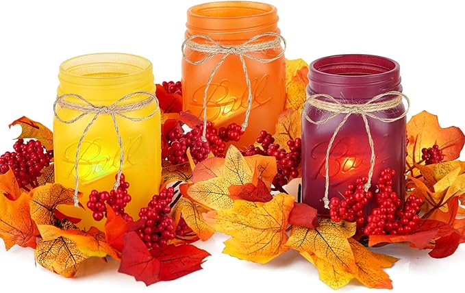 Fall Mason Jar Centerpieces for Tables – Thanksgiving Table Decorations - Image 7
