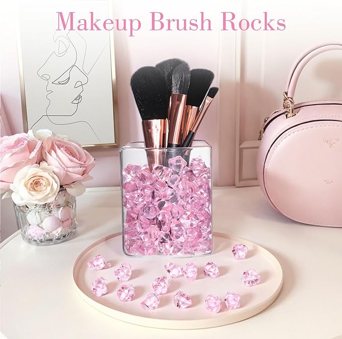 DOMESTAR Pink Fake Ice, Plastic Crystals Gems, Vase Fillers DIY Craft Makeup - Image 5