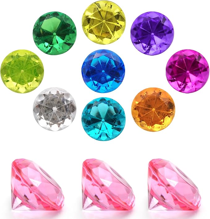 100Pcs Clear Acrylic Diamonds 25mm Wedding Table Scatters Gemstones Confetti by XHKDSYMC