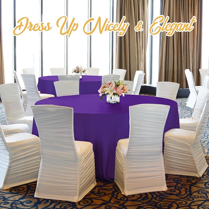 BRILLMAX 4 Pack Purple Round Tablecloths 132 Inch - Image 8