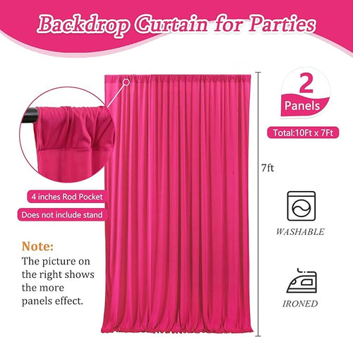 10 x 7 Feet Fuchsia Backdrop Curtain - Image 2