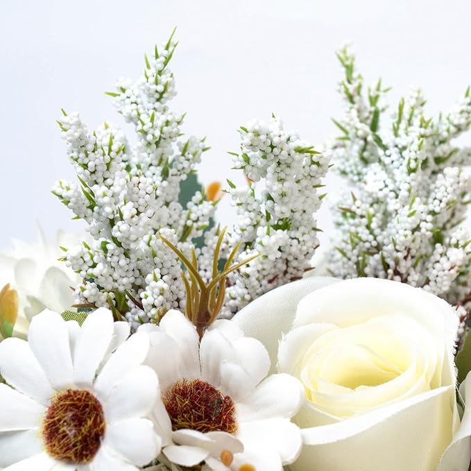 Epicpetal Fake Flowers in Vase, Artificial Pink Flowers in Vase - Image 8
