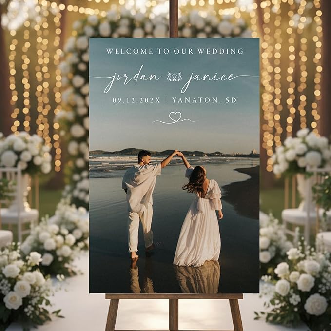 Personalized Wedding Photo Acrylic Welcome Sign – Custom Picture Board - Image 2