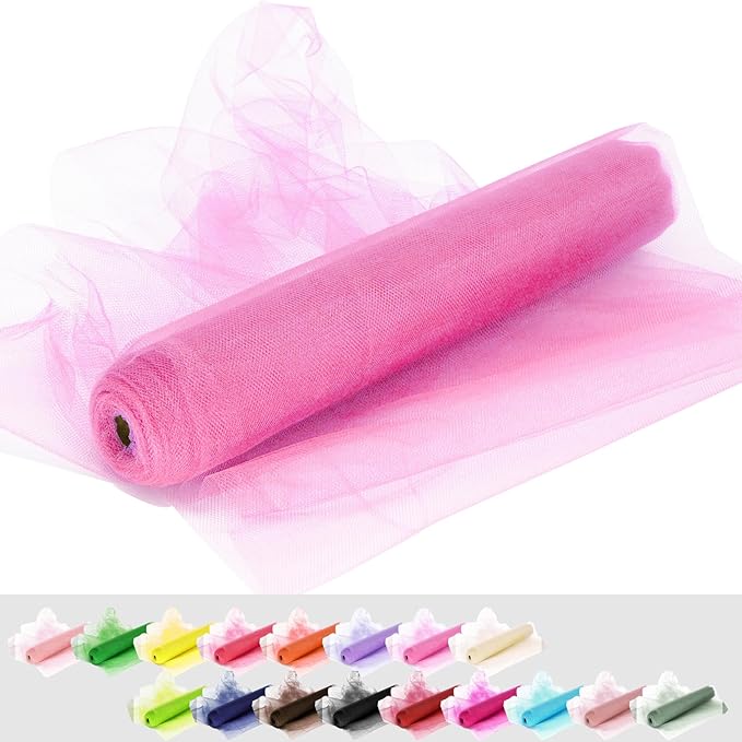 Pink Tulle Fabric Roll, 54 Inch by 10 Yards by AblemeDeco