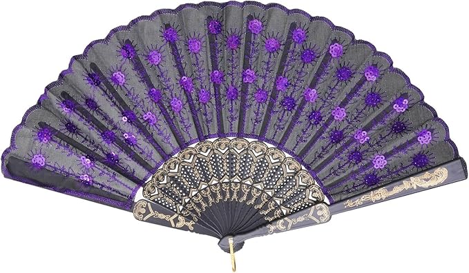 QIRMIZI 10 Pack Fabric Folding Handheld Fans, and Dancing - Image 7