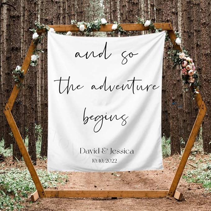 And So The Adventure Begins Custom Tapestry by DEVONDESIGN