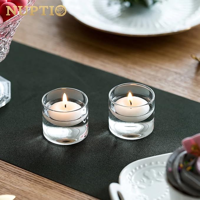 NUPTIO Glass Votive Candle Holders: Set of 24 Clear Tealight Holders Bulk - Image 8