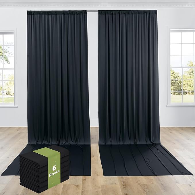PartyVillage 30ft×15ft Black Backdrop Curtain - Image 2