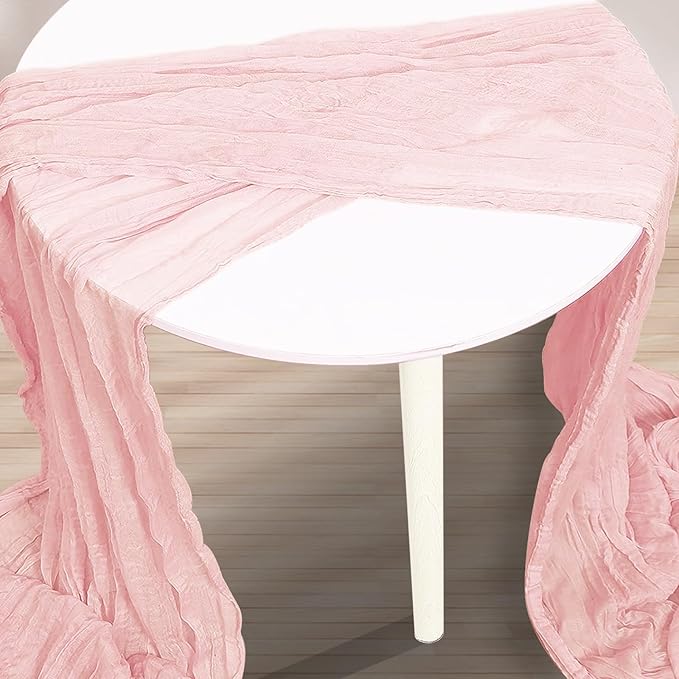6 Pack Dusty Pink Cheesecloth Table Runner 35x120 Inch 10Ft Rustic Gauze Cheese - Image 3