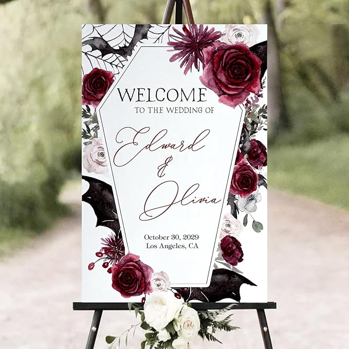 Halloween Wedding Welcome Sign, Wedding Sign, Halloween Wedding Sign, Wedding by Mapileng%E2%84%A2